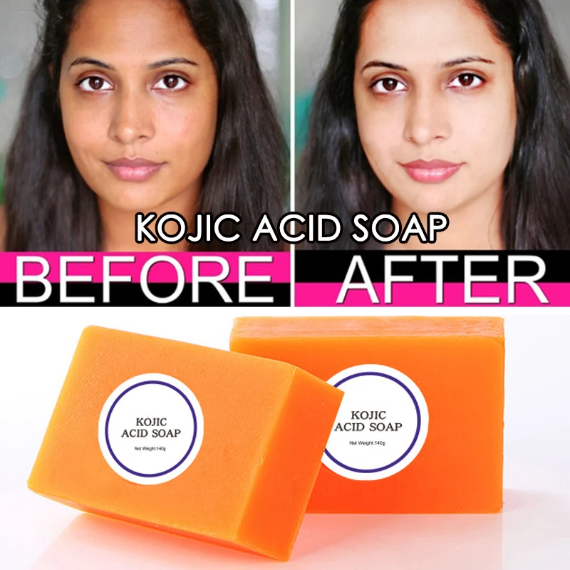 Черное Отбеливающее мыло для кожи Kojic кислота глицерин осветление цветочное
