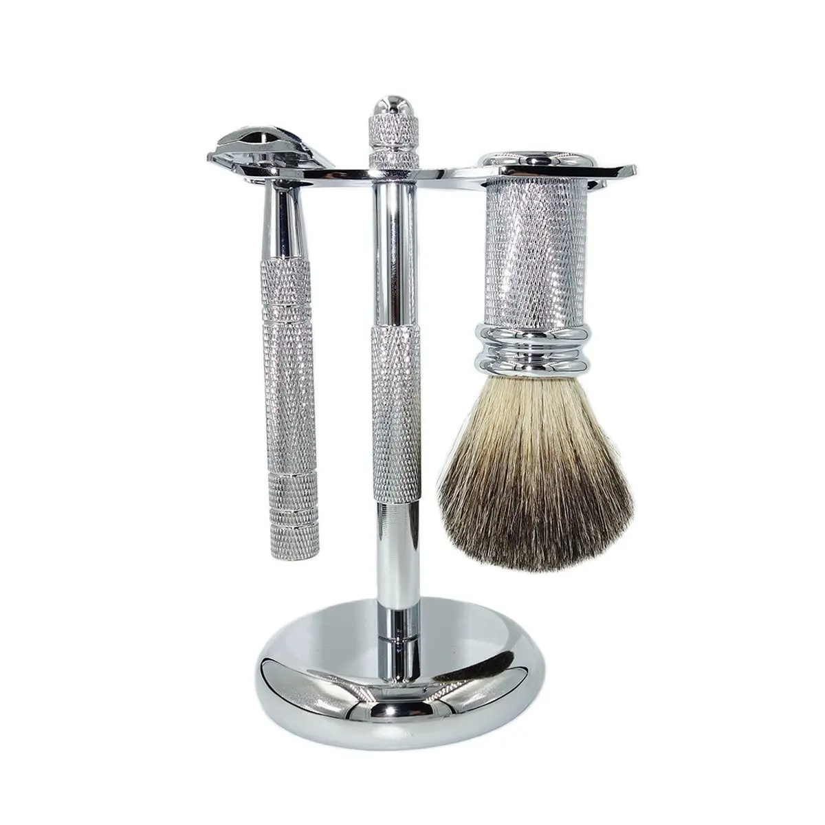 

Magyfosia Double Edge Safety Razor Wet Shaving Kit For Men with Badger Hair Soap Brush Stand Holder Stainless Steel Bowl Mug