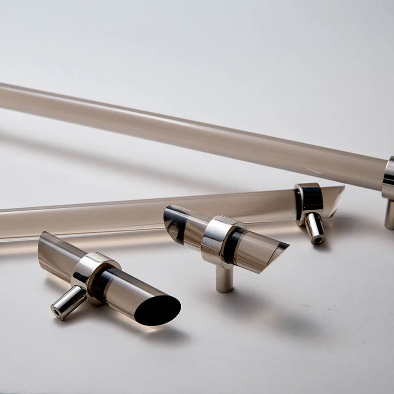 Акриловые ручки серые для ящиков кухонного шкафа ванной комнаты Золотая дверная