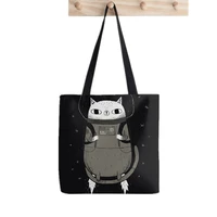 2021 shopper space cat tote bag printed tote bag women harajuku shopper handbag girl shoulder shopping bag lady canvas bag