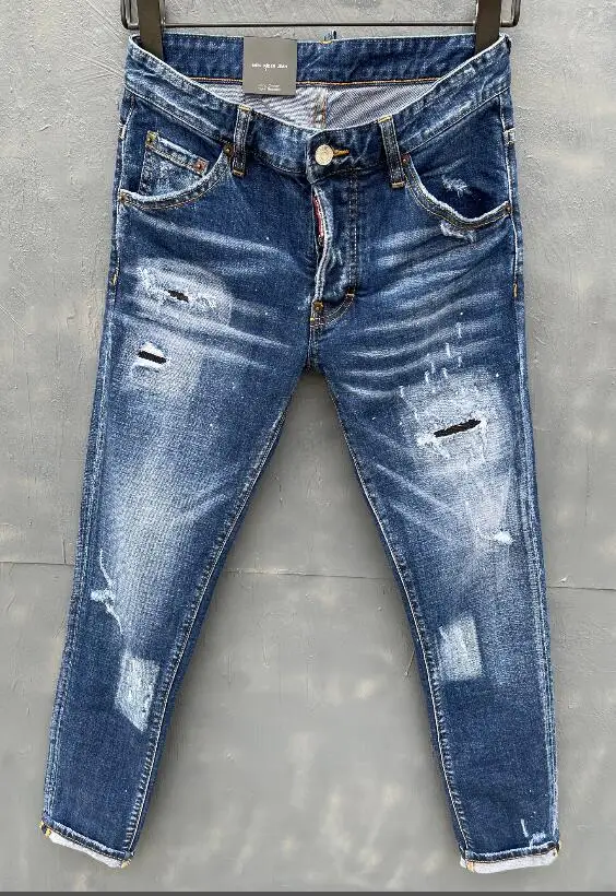 DSquared2, ретро, итальянская классика, подлинный бренд, женские/мужские джинсы, локомотив, джинсы для бега, джинсы скинни мужские DSQ033