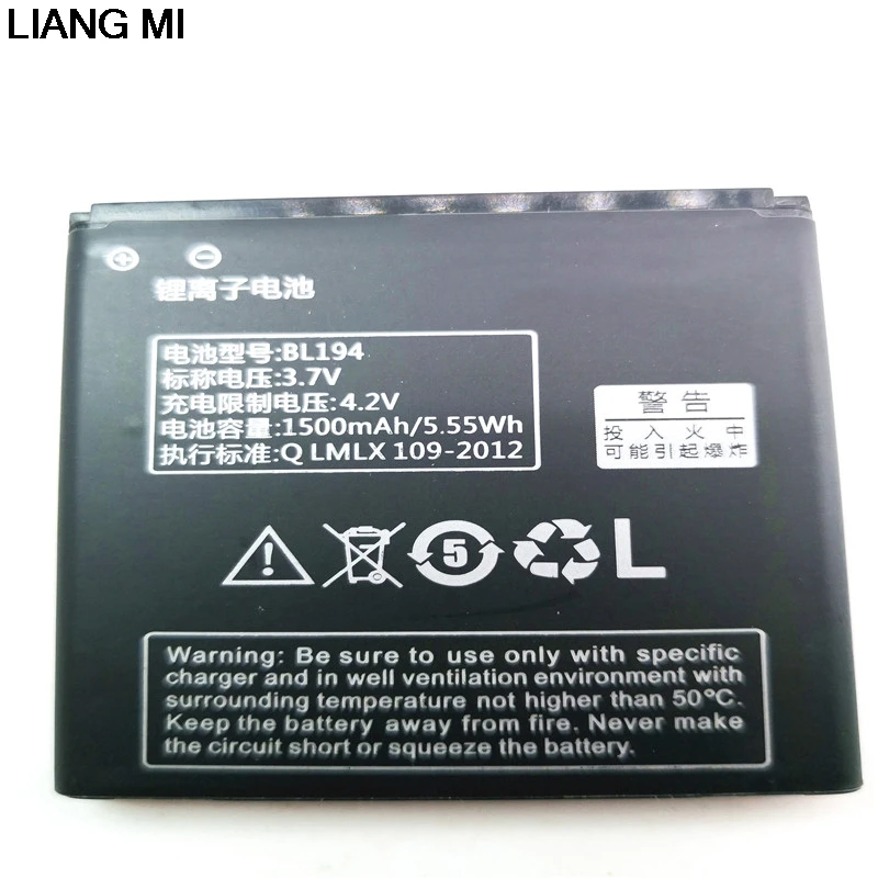 Высокое качество 1500 мАч BL194 аккумулятор для телефона Lenovo A288T A298T A520 A660 A698T A690 A370 A530 с