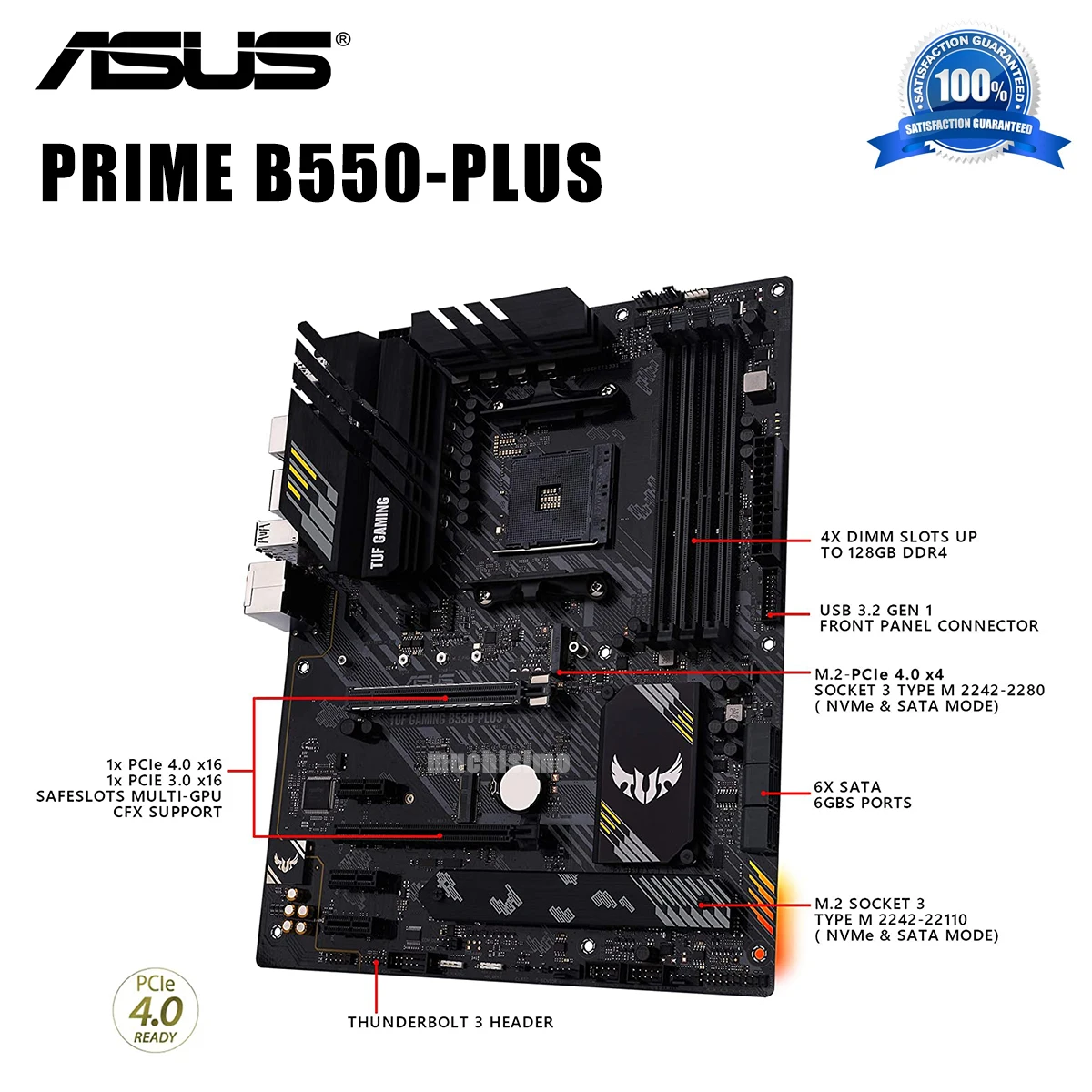 Bestellen Buchse AM4 Asus PRIME B550-PLUS Motherboard PCI-E 4,0 Display Port CrossFireX 3rd-Gen AMD Ryzen Overlocking M.2 B550 Placa-Mãe