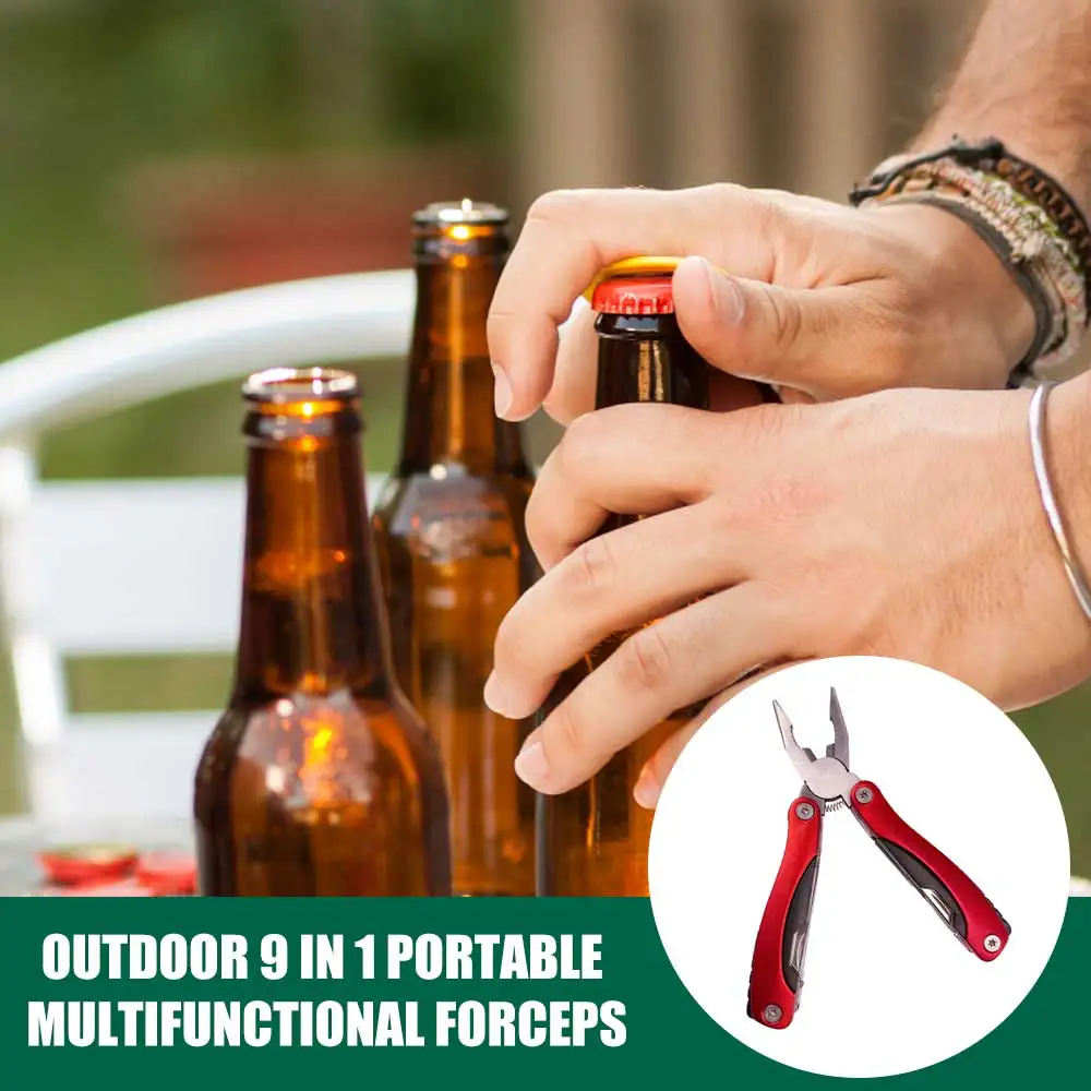 

9 in 1Multifunction Stainless Steel Multi-tool Pocket Knife Pliers Folding Pliers Mini Portable Folding Pliers