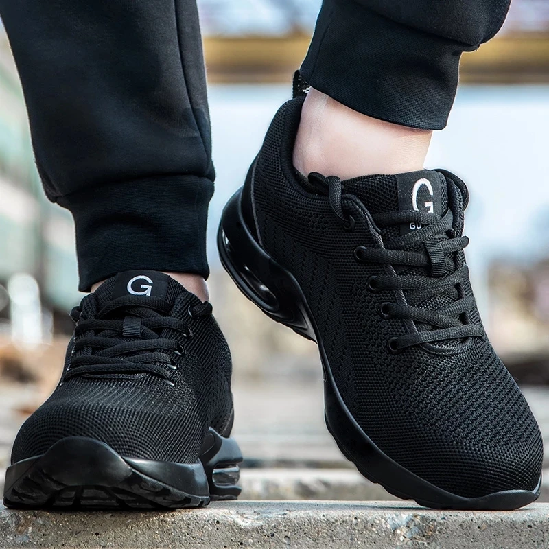 

Spring Indestructible Fashion Safety Work Shoes Men's Steel-Toed Shoes Puncture-Resistant Sports Shoes Breathable Safety Boots