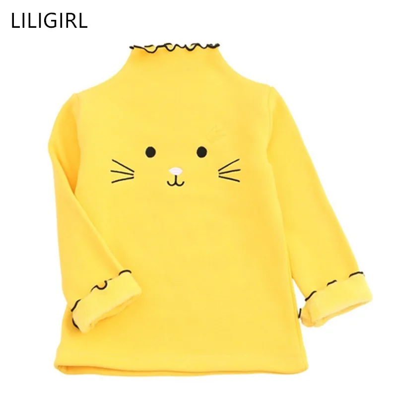 LILIGIRL весенне-осенний свитер для девочек хлопковые топы детей мультяшный Кот