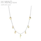 HI MINO Shine 18K золотые ювелирные изделия, звеньевой браслет-цепочка для женщин, надпись Love, ожерелье с карабином, подарок на день Святого Валентина