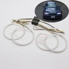 Белая светодиодная фара Halo Angel Demon Eyes, комплект фар angel eyes для BMW 3 серии E46 седан touring wagon coupe compact 1998-2005