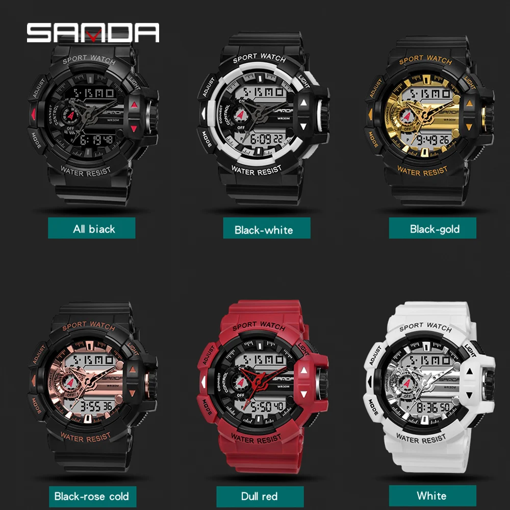 

SANDA Military Men's Watch Shockproof Brand Luxury Waterproof Sports Watch Fashion Quartz Clock Men's Watch Relogio Masculino