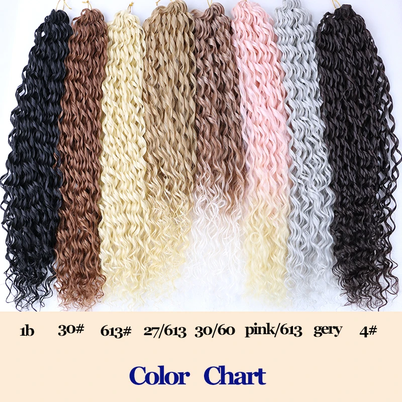 Full Star Curly Braids Loose Water Wave Braiding Hair Extensions Afro Curl Ombre Synthetic Natural Blonde Crochet Women |
