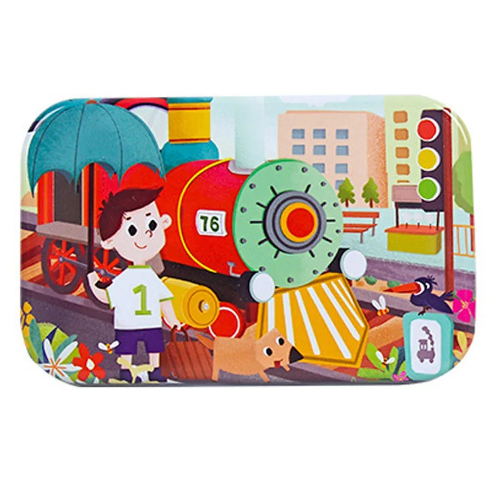 Cartoon Wooden Puzzles 60PCS Large Puzzle Game Interesting Learning Educational Toy for Kids/Adults Jigsaw + Box | Игрушки и хобби