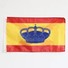 Флаг Испании с крестом морской короны бордового цвета 3x5 футов 100D Полиэстеровые латунные кольца