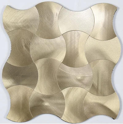 

Самоклеящаяся бесшовная лента, золотистая металлическая мозаичная плитка из нержавеющей стали, кухонная плитка SMJ093, 11 шт.