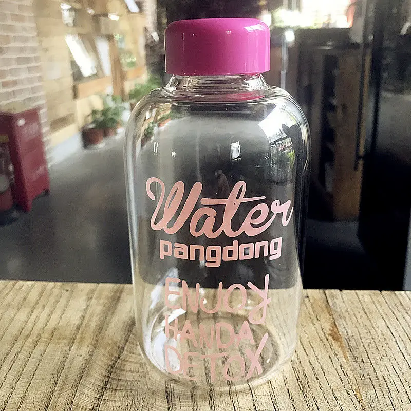 600/1000 мл креативная прозрачная пластиковая бутылка с буквенным узором бутылки