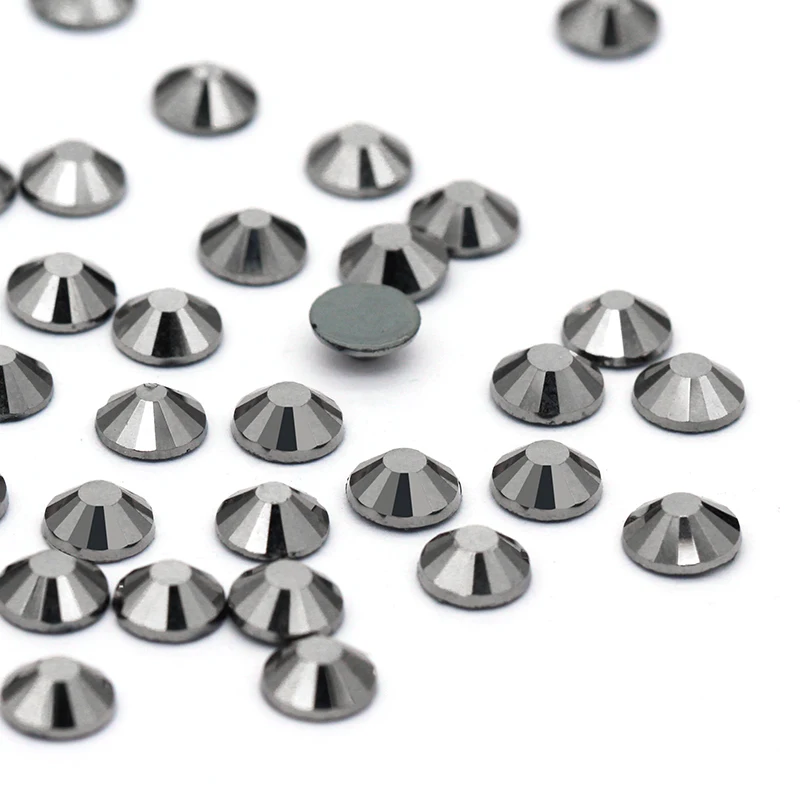 Черные Стразы для ногтей круглые стразы искусственные кристаллы SS3 SS30 с плоской