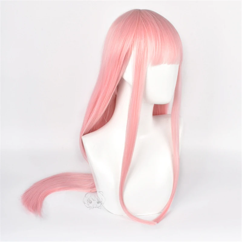 

Anime DARLING in the FRANXX 02 Cosplay Wigs Zero Two Wigs 100cm Long Pink Synthetic Hair Perucas Cosplay Wig + Wig Cap