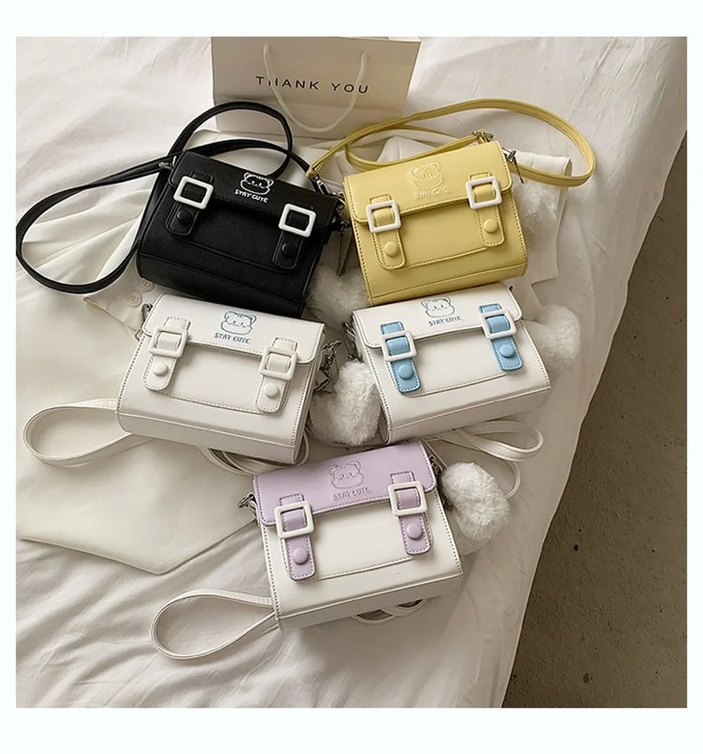 Кожаная сумка с милым принтом дизайнерская Лоскутная клапаном женские маленькие