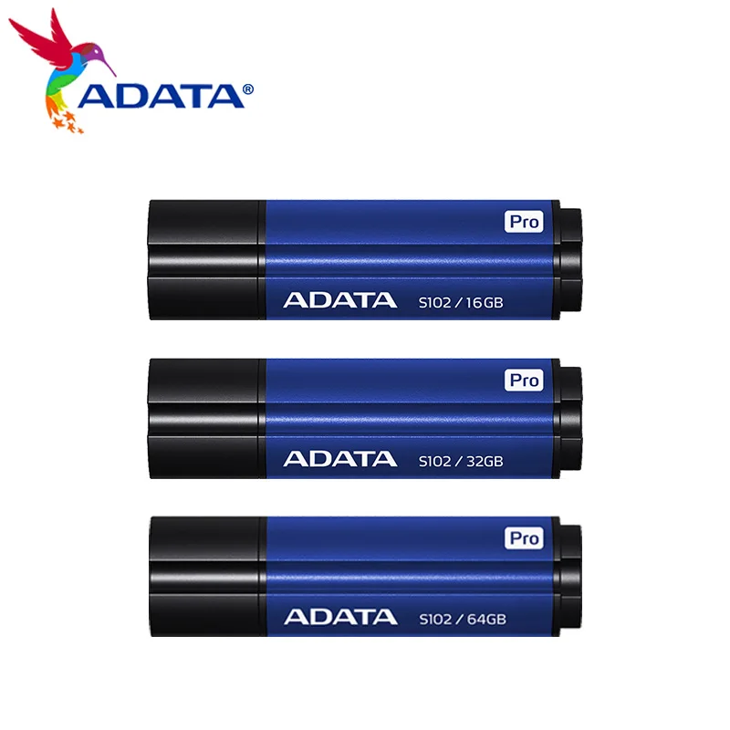 

USB 3. 0 ADATA S102 Pro USB флэш-накопитель 64 ГБ 32 ГБ высокоскоростной Синий флэш-накопитель 16 ГБ USB флэш-накопитель