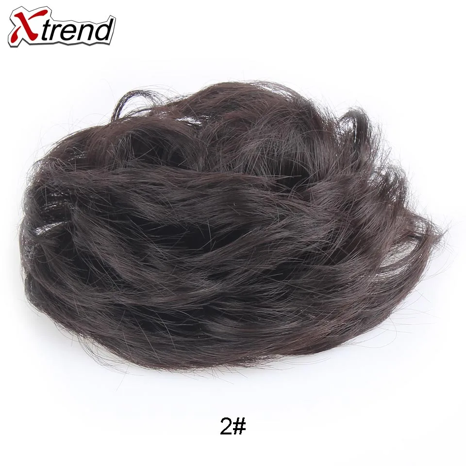 Xtrend синтетические грязные шиньон кудрявые волосы булочка конские хвосты резинки с резинкой заколки для волос в шиньоне для наращивания высокого качества - Цвет: 2