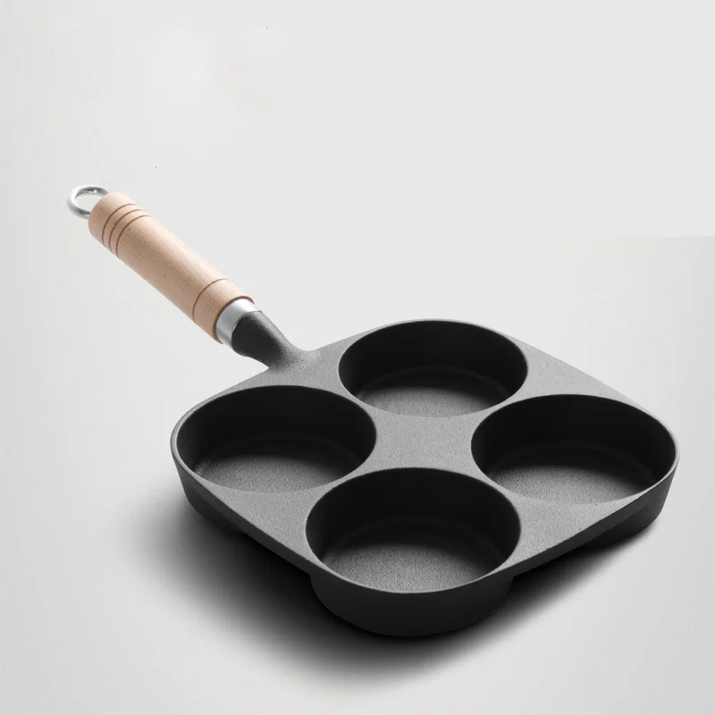 Сковорода 4-в-1 утолщение железа жареное яйцо сковородка для омлета антипригарная