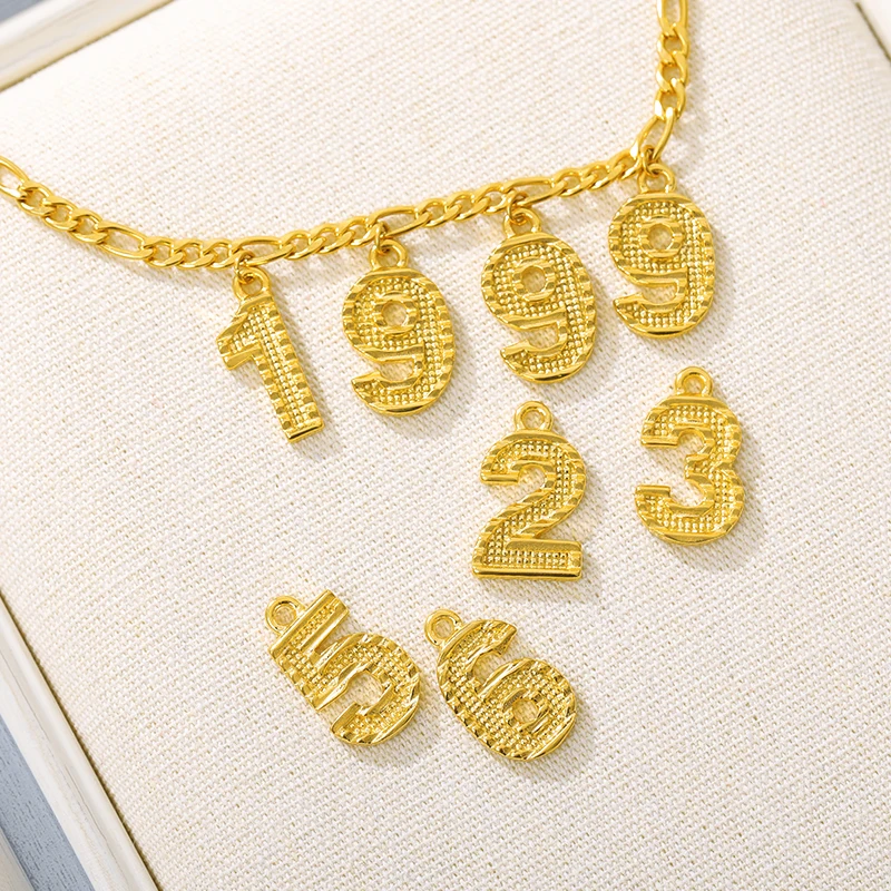 

custom Digital necklace gold year number chain English Number Chokers Personalized Birth Year Necklaces Women Men birthday gifts