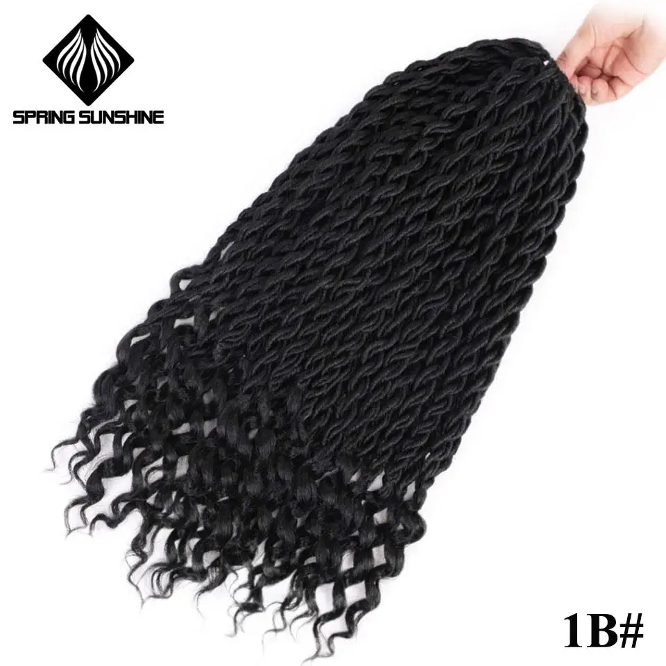 Весеннее солнечное богемное Омбре Faux locs вьющиеся плетеные пряди плетение волос оптом крючком синтетические накладные волосы - Цвет: # 1B