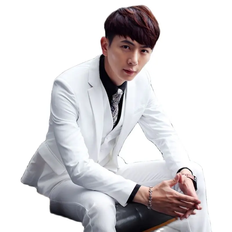 

M-6XL dropshipping plus size 5 colors men wedding dress suit 2016 mens slim fit business casual suit 3-piece set terno masculino