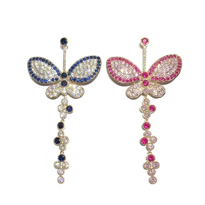 Цвет Бабочка циркон онлайн серьги для знаменитостей милое прилив сладкий с