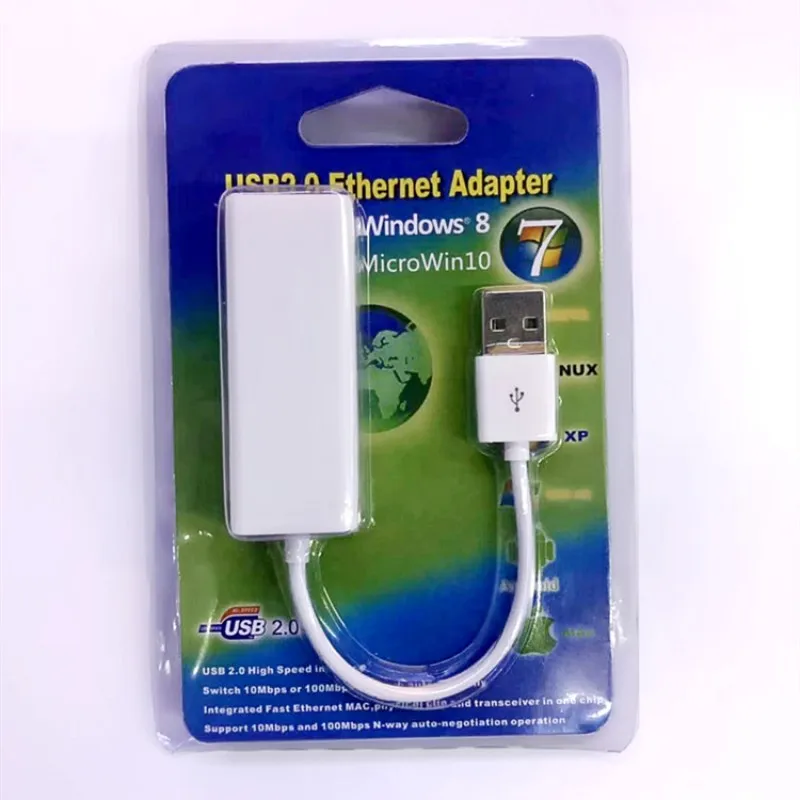 USB Ethernet адаптер Сетевая карта Lan Проводные сетевые адаптеры к RJ45 10/100 Мбит/с без