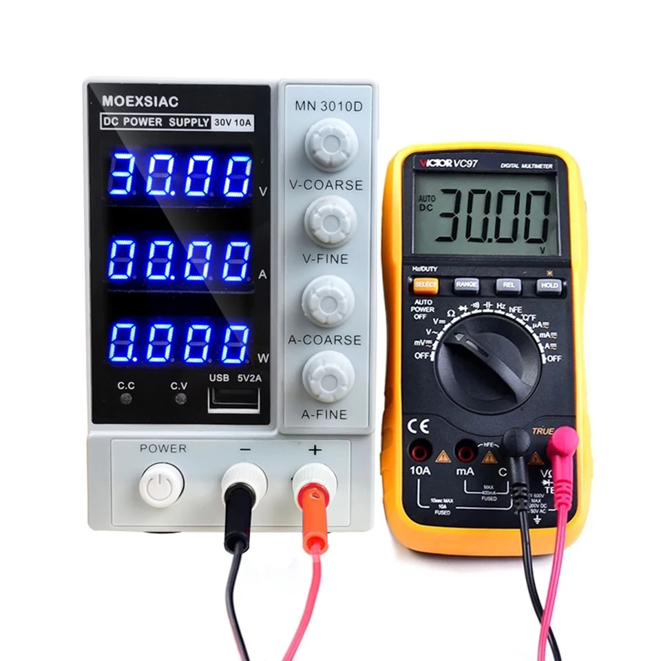 Мини 3010D источник питания с 4-значным цифровым дисплеем USB-зарядка постоянного