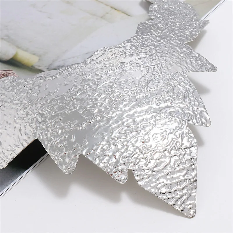 Женское богемное ожерелье LZHLQ массивное металлическое с матовыми листьями в