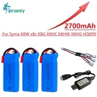 2s RC Lipo Аккумулятор 7,4 В 2700 мАч и зарядное устройство USB для Syma X8C X8W X8G X8 X8HC X8HG X8HW HQ899 T70CW RC Квадрокоптер запасные части
