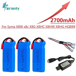 2s RC Lipo Аккумулятор 7,4 В 2700 мАч и зарядное устройство USB для Syma X8C X8W X8G X8 X8HC X8HG X8HW HQ899 T70CW RC Квадрокоптер запасные части
