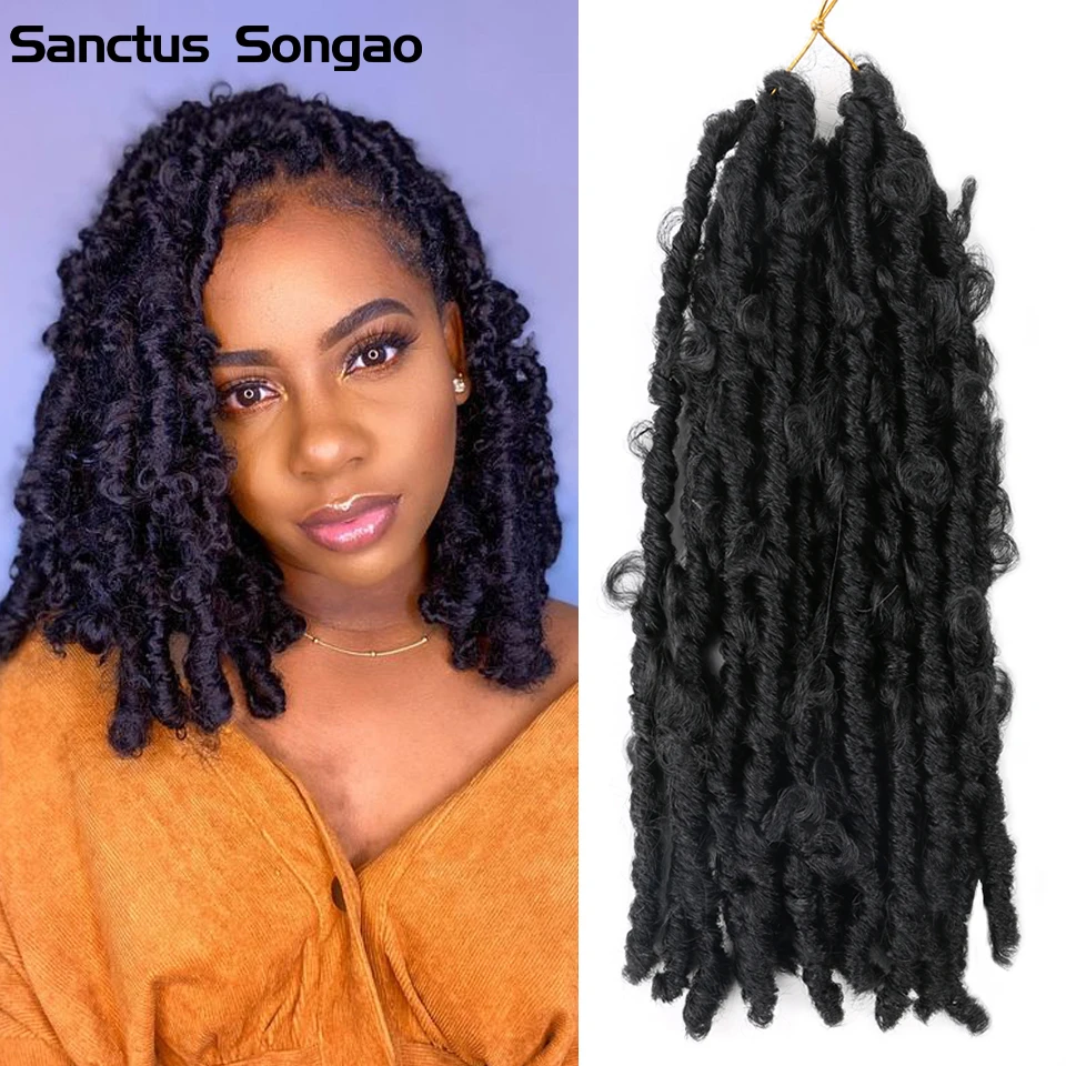 

Butterfly Locs Synthetic Crochet Hair Distressed Braiding Hair For Women Bob Butterfly Curly 1b 27 30 Bug Ombre Sanctus Songao