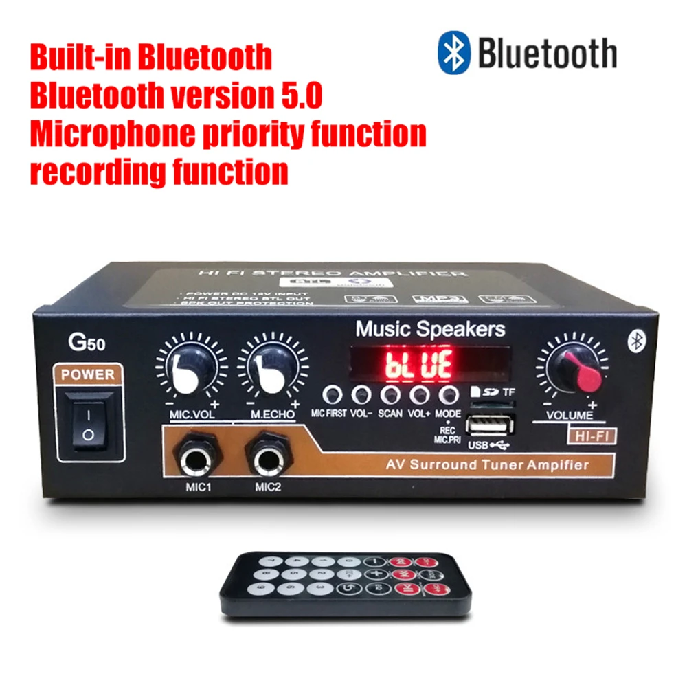 Hi-Fi 2-канальный усилитель мощности звука 20 Вт + 110 В звуковая система