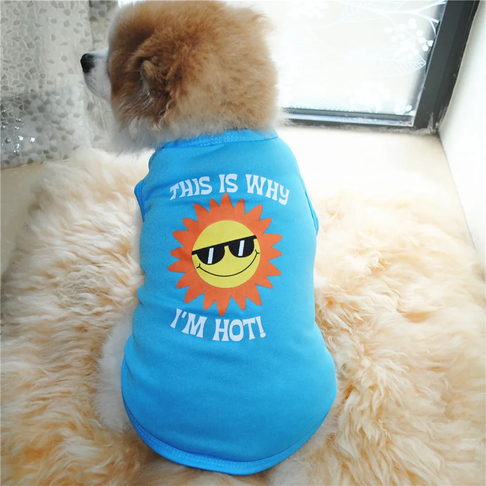 Personalized Sun Pattern Xxxs Pet Clothes for Dogs Summer Puppy Pitbull Cheap Dog Small Vest | Дом и сад