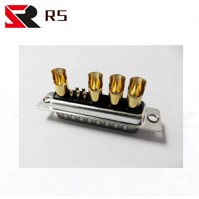 1Pcs D-Sub 9W4 Male Connector Solder Type 10A 20A 30A 40A Large Current 9 Core Plug | Connectors