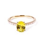 Женское кольцо с муассанитом Tianyu, белое кольцо из чистого золота 14 к с овальными драгоценными камнями, 585