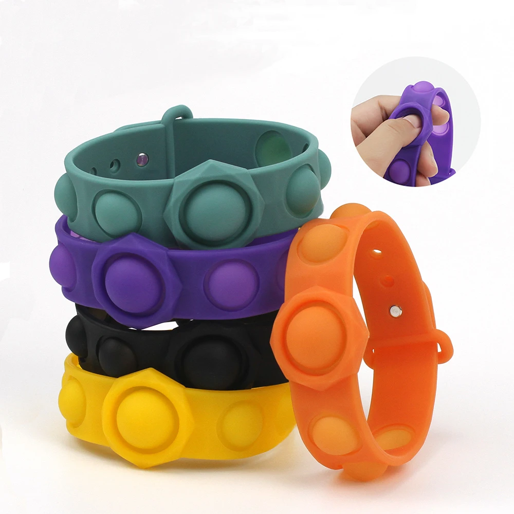 

Push Pop It Decompression Bracelet Fidget Simple Dimple Toys Stress Relief Kids Adult Fidget Toys Soft Silicone Antistress Toy