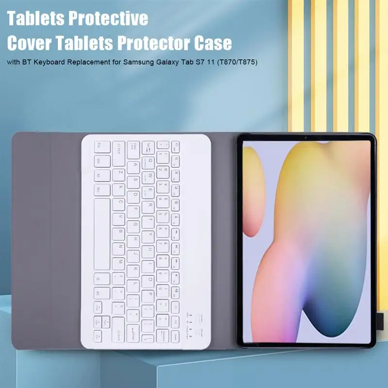

Tablets Protective Cover Tablets Protector Case With BT Keyboard Replacement For Samsung Galaxy Tab S7 11 (T870/T875) Gold