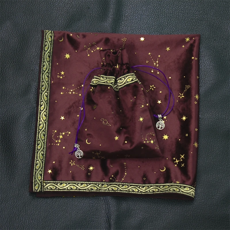 

The Dutch Velvet Divination Tablecloth with Bag Nordic Constellation Altar Cloth Cards Board Game Table Cover