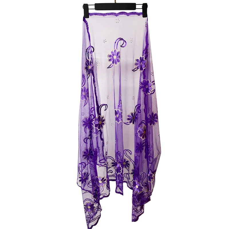 

Muslim Fashion Mesh Scarf Shawl Indian Islamic Arab Wrap Scarf African Lady Headscarf Outdoor Wind Cape 200*100cm BF-225