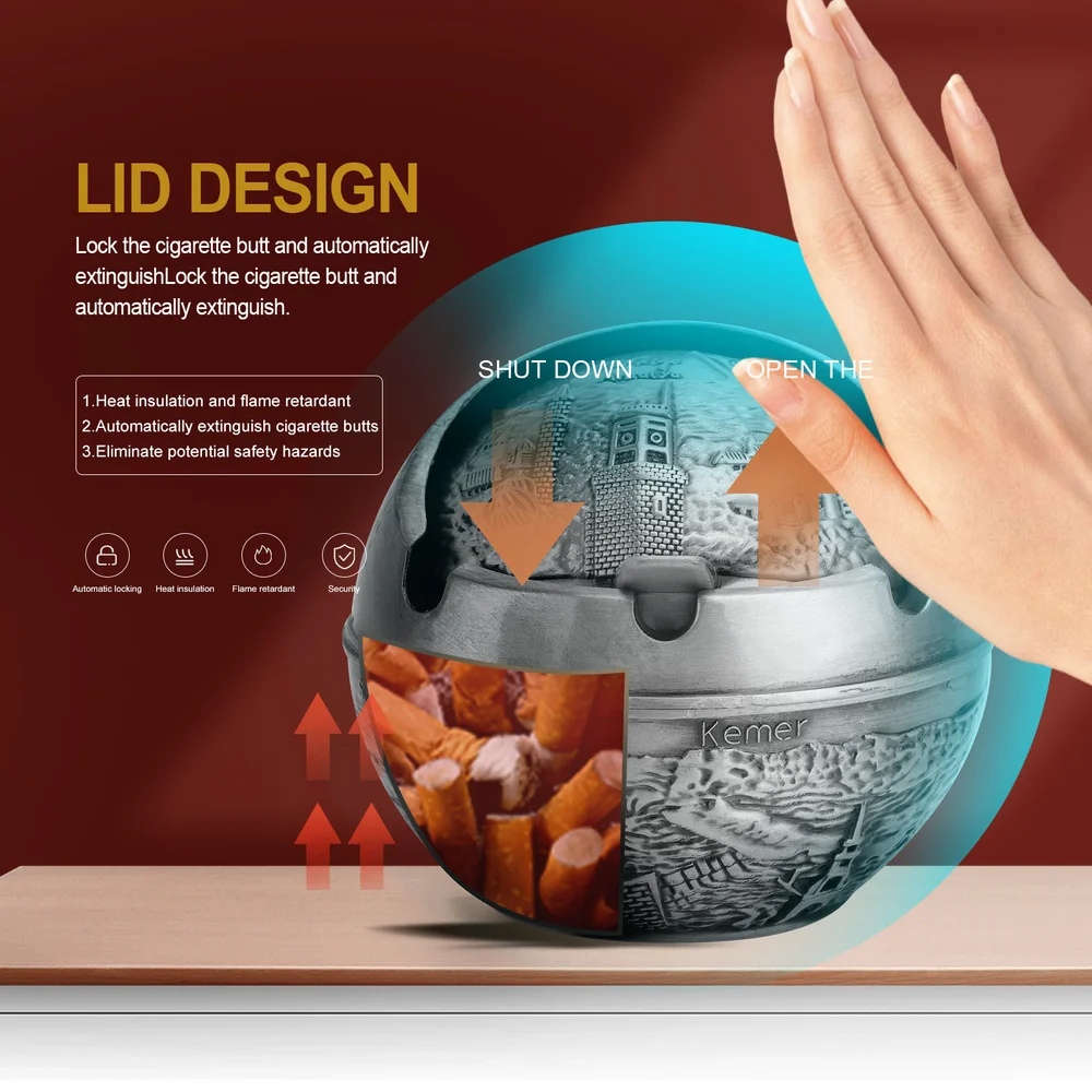 

1pc Living Room Glass Ashtray Creative Household Cigarettes Ashtray for Home