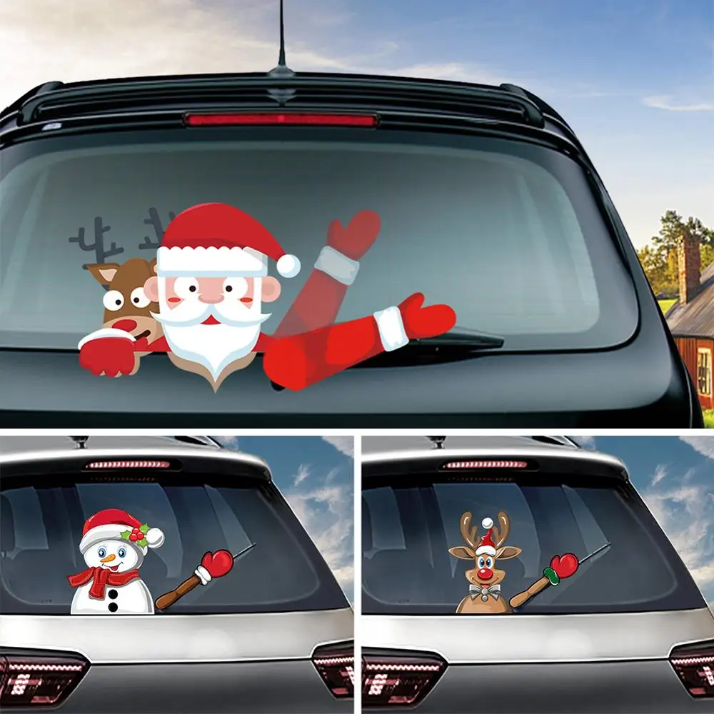 Рождественское украшение Санта Клаус развевающаяся Автомобильная наклейка s Window
