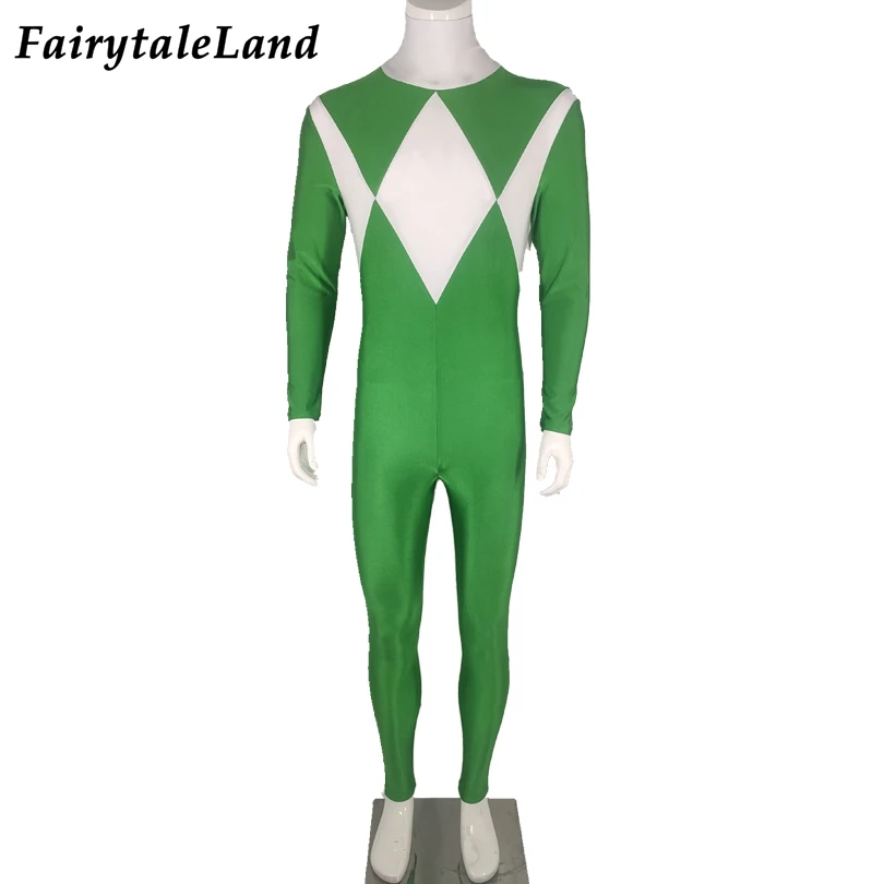 

Dragon Ranger Green Jumpsuit Superhero Cosplay Carnival Halloween Burai Costume Dance Stage Performance Spandex Bodysuit