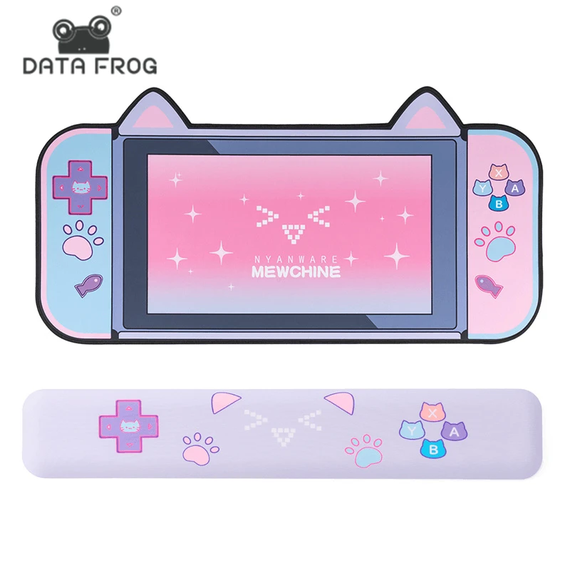 Коврик для мыши DATA FROG Kawaii с игровой клавиатурой, подставка для запястья, компьютерный Настольный коврик для Nintendo, внешний вид, Kawaii, игровой коврик, аксессуары - изображение