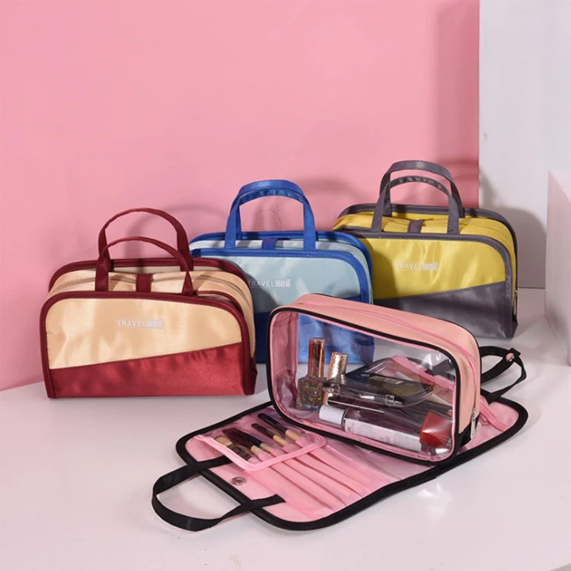 

Detachable Two-in-one Woman Cosmetic Bag Portable Fashion Cosmetic Storage Bag Waterproof Multifunctional Handbag Home Storage