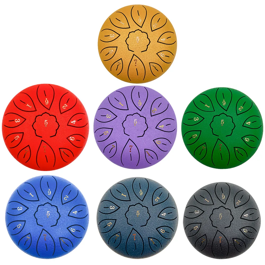 

6 inch Steel Tongue Drum 11 Tune Notes Percussion Musical Instrument Hand Pan Tank Drum with Bag Drumsticks Sticker for Beginner