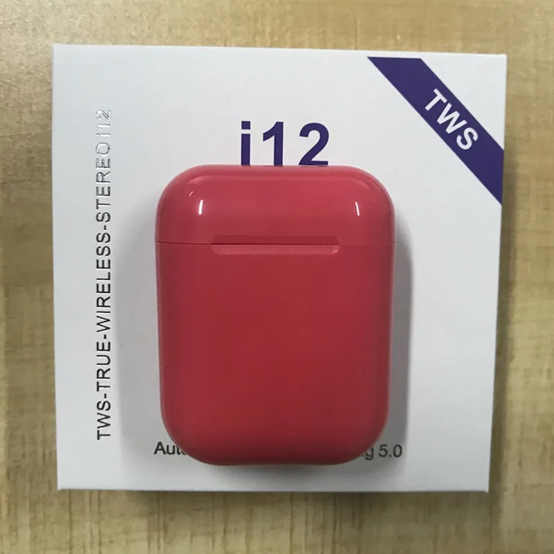 i12-B Pink I12 TWS Bluetooth наушники Беспроводная гарнитура I12 сенсорное управление наушники 1:1 мини наушники не i80 i90 i100 i500 i1000 i3000 - Color: i12-B Pink