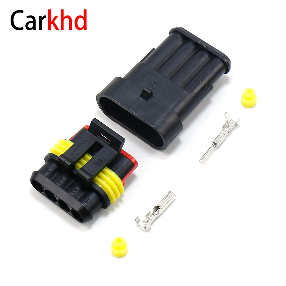 

4 Pin Auto Fast Connector Waterproof Seal Insert Spring Line Modification Accessories Lamp Plug Base For Vehicle Scooter Marine
